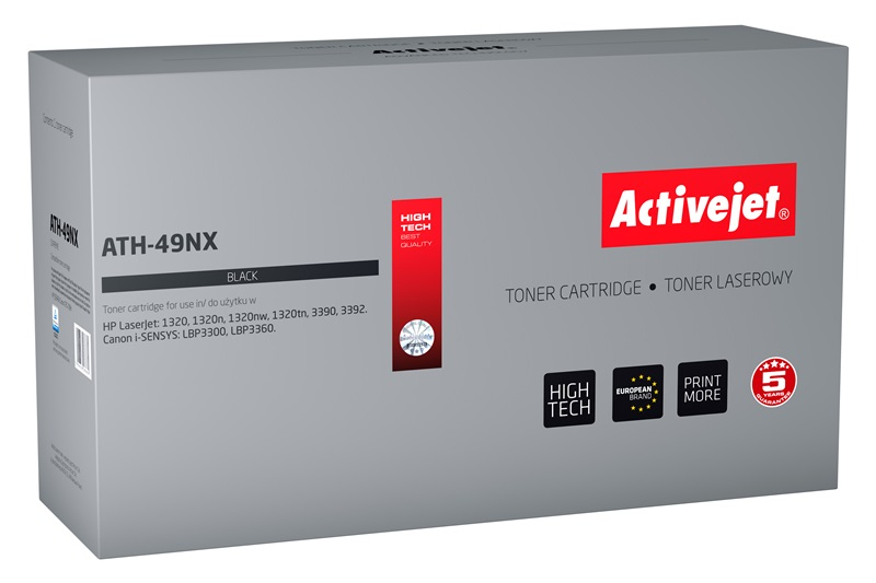 Toner Activejet ATH-49NX do drukarek HP, Canon, Zamiennik HP 49X Q5949X, Canon CRG-708H;  Supreme;  6000 stron;  czarny.