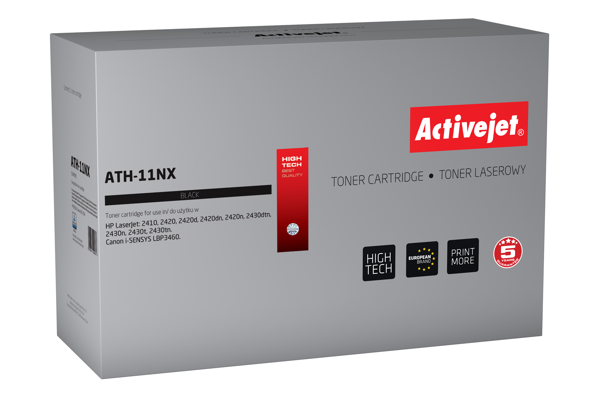 Toner Activejet ATH-11NX do drukarek HP, Canon, Zamiennik HP 11X Q6511X, Canon CRG-710H;  Supreme;  13500 stron;  czarny.