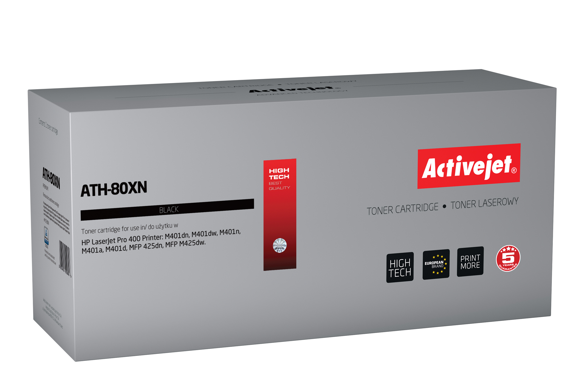 Toner Activejet ATH-80XN do drukarki HP, Zamiennik HP 80X CF280X;  Premium;  6900 stron;  czarny.