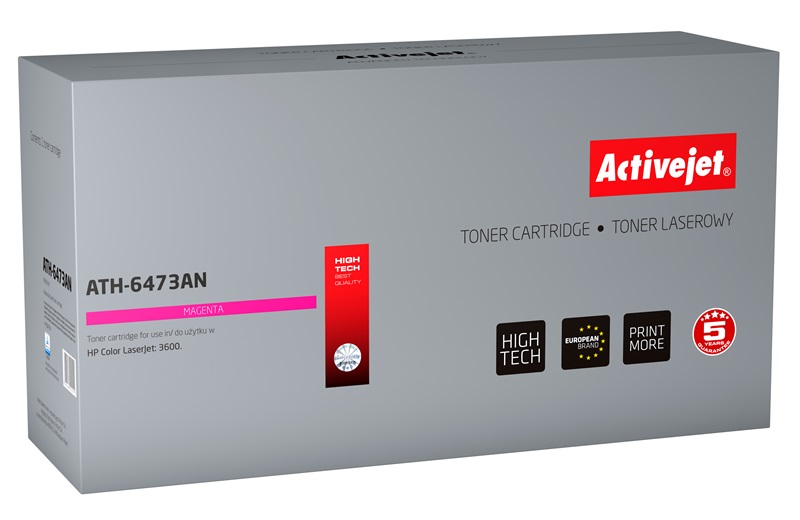Toner Activejet ATH-6473AN do drukarek HP, Canon, Zamiennik HP 502A Q6473A, Canon CRG-717M;  Premium;  4000 stron;  purpurowy.
