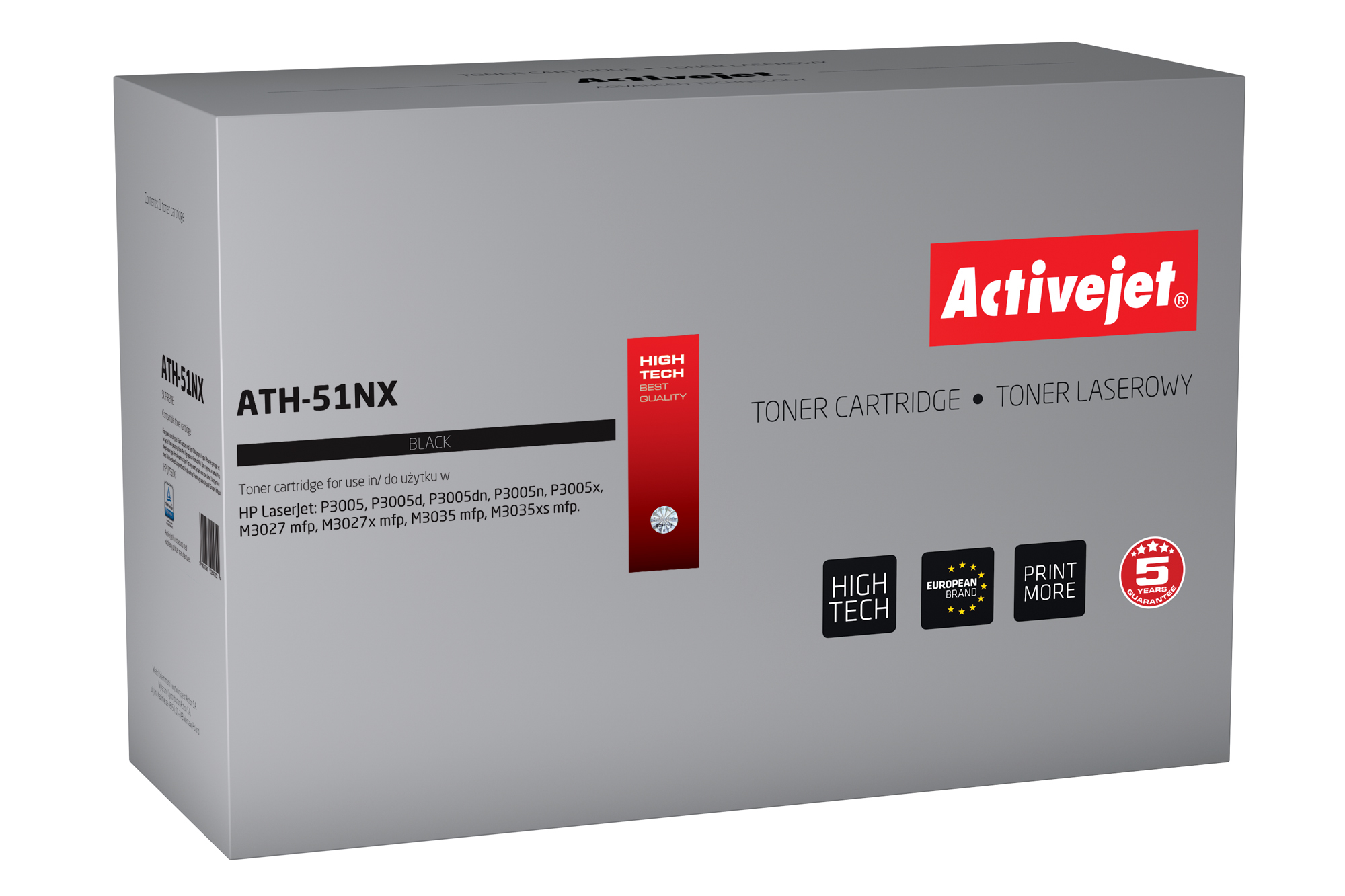 Toner Activejet ATH-51NX do drukarki HP, Zamiennik HP 51X Q7551X;  Supreme;  13500 stron;  czarny.