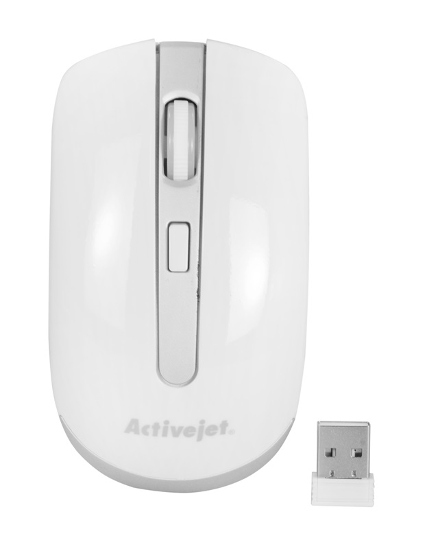 Activejet Mysz AMY-320WS Mysz bezprzewodowa optyczna; (1600 DPI; kolor biały)
