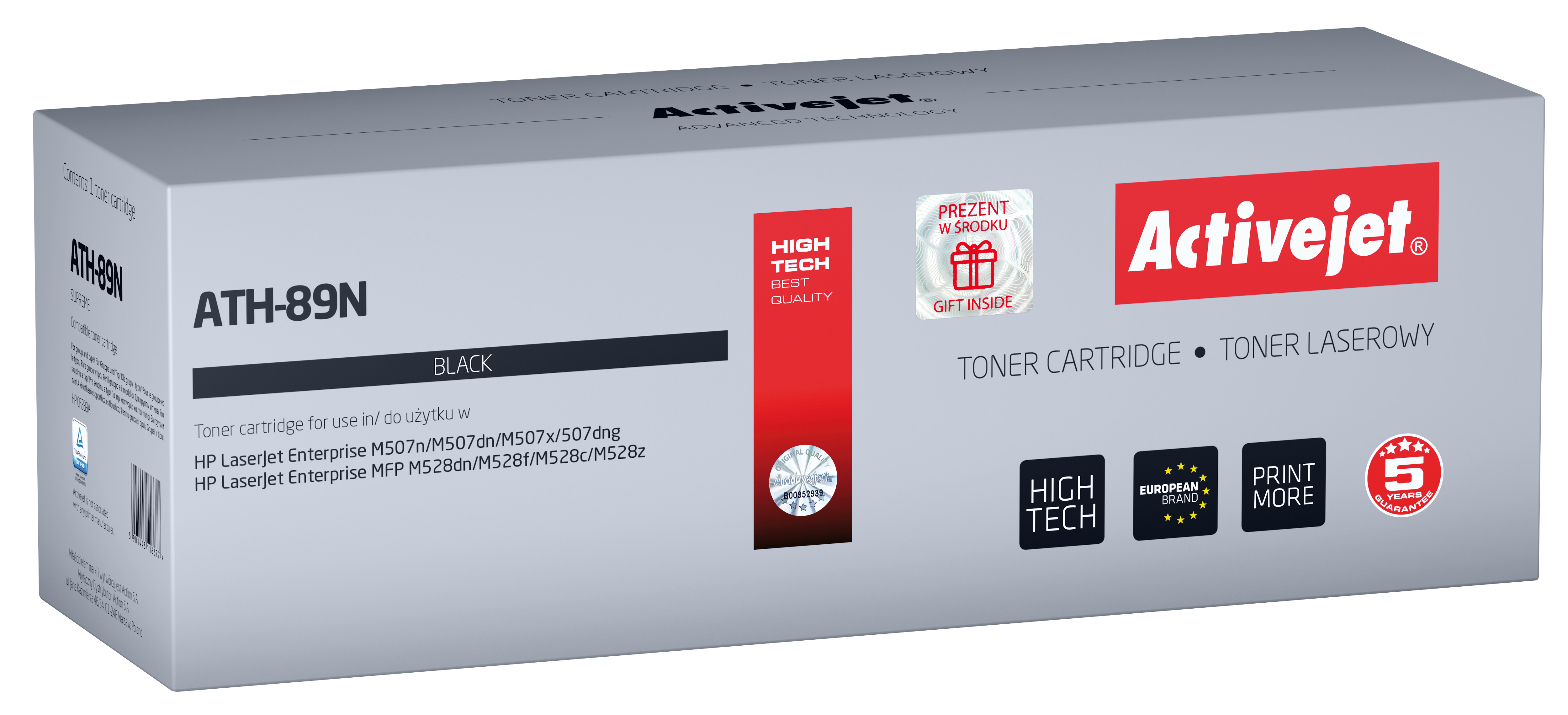 Toner Activejet ATH-89N do drukarek HP; Zamiennik HP CF289A; Supreme; 5000 stron; black - z chipem