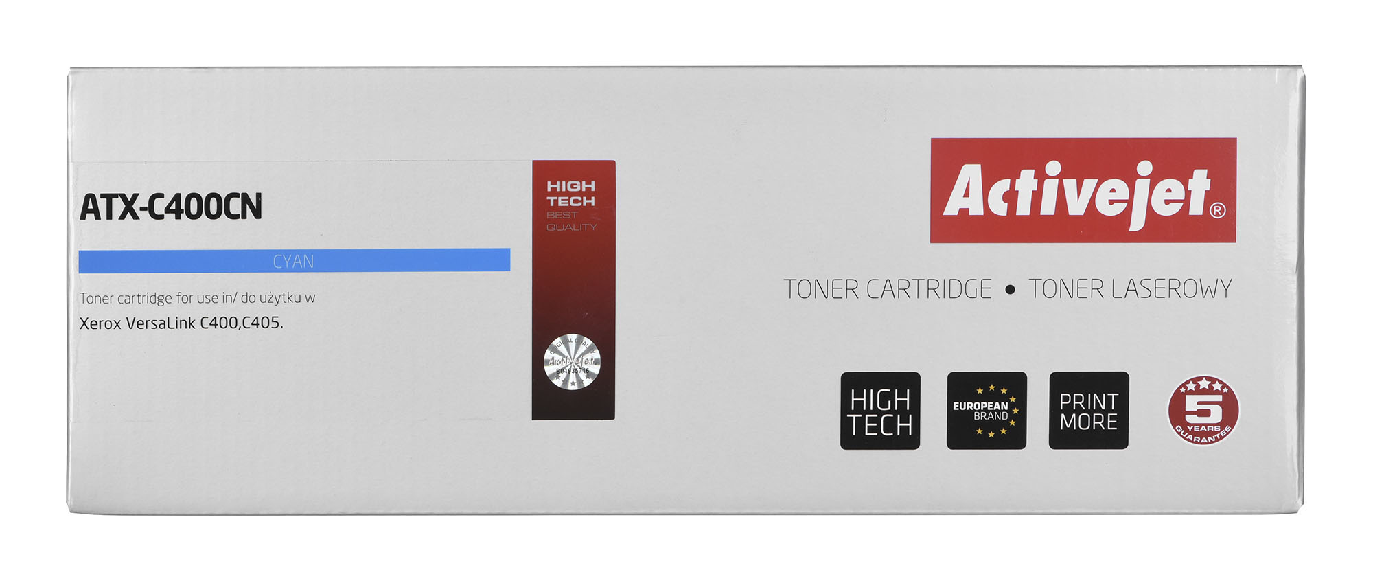 Toner Activejet ATX-C400CN do drukarki Xerox, zamiennik Xerox 106R03510; Supreme; 2500 stron; błękitny.