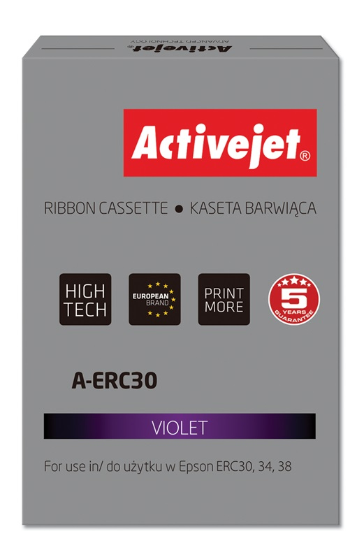 Taśma Activejet A-ERC30 do drukarki Epson, Zamiennik Epson ERC30;  Supreme; 3000000 znaków;  fioletowy.