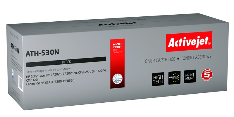 Toner Activejet ATH-530N do drukarek HP, Canon, Zamiennik HP 304A CC530A, Canon CRG-718B;  Supreme;  3800 stron;  czarny.