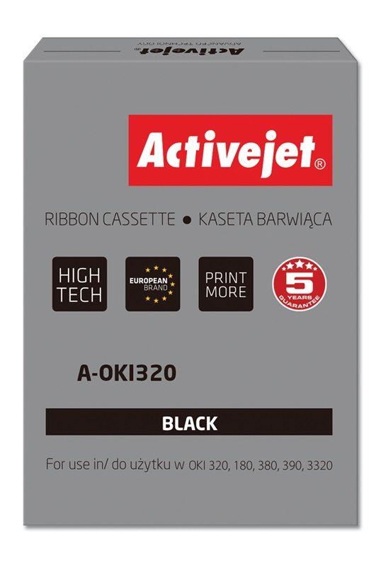 Taśma Activejet A-OKI320 do drukarki OKI, Zamiennik OKI 9002303;  Supreme; 3 000 000 znaków;  czarny.  100 SZTUK