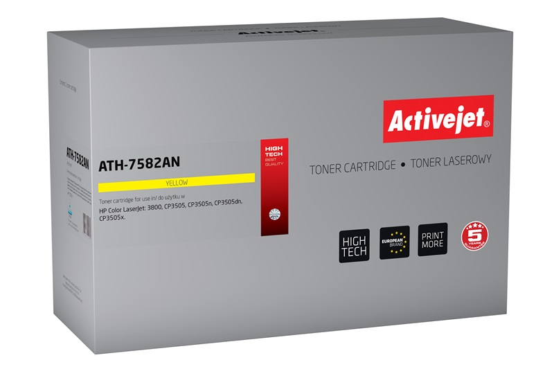 Toner Activejet ATH-7582AN do drukarek HP, Canon, Zamiennik HP 503A Q7582A, Canon CRG-711Y;  Premium;  6000 stron;  żółty.