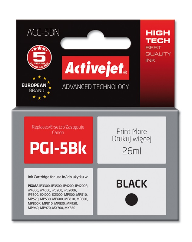 ActiveJet Tusz Canon PGI-5BK With Chip..