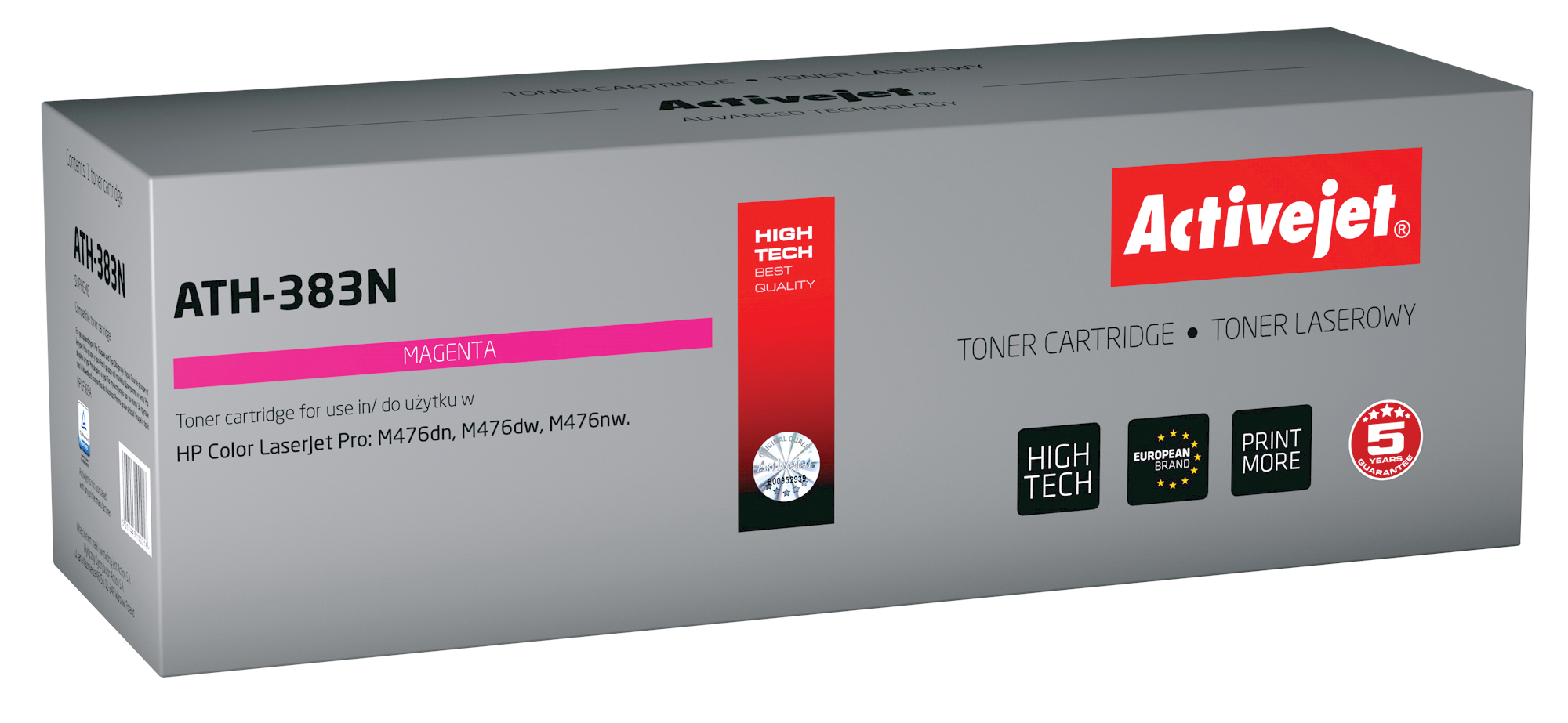 Toner Activejet ATH-383N do drukarki HP, Zamiennik HP 312A CF383A;  Supreme;  2700 stron;  purpurowy.